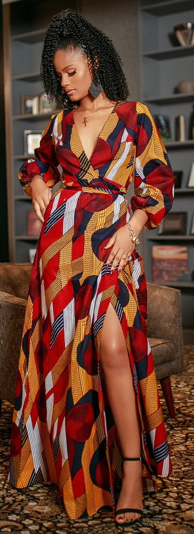 African Ankara Alora Wrap Dress – Tufafii